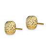 14k Yellow Gold Diamond-cut Button Earrings