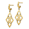 14k Yellow Gold Chandelier Panel Dangle Earrings