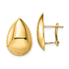 14k Yellow Gold Teardrop Omega Back Earrings 3/4in