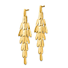 14k Yellow Gold Italian Dangle Chandelier Earrings 2in