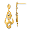 14k Yellow Gold Chandelier Drop Dangle Earrings with Tear Drop Accents