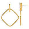 14k Yellow Gold Square Hoop Dangle Earrings 1 1/2in