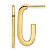 14k Yellow Gold Modern Slender J-Hoop Earrings