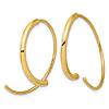 14k Yellow Gold Round Curved Threader Earrings 1in