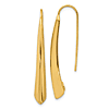 14k Yellow Gold Knife Edge Drop Bar Threader Earrings