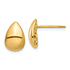 14k Yellow Gold Teardrop Post Earrings 1/2in