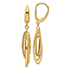 14k Yellow Gold Triple Oval Leverback Earrings