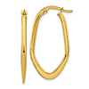 14k Yellow Gold Oval Hoop Earrings 1.2in