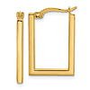 14k Yellow Gold Rectangle Hoop Earrings 3/4in