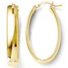 14kt Yellow Gold 1 1/4in Italian Oval Hoop Earrings 5.8mm