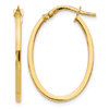 14k Yellow Gold Italian Oval Hoop Earrings with Polished Finish 1in