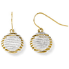 14kt Two-tone Gold Round Wire Wrapped Dangle Earrings
