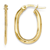 14k Yellow Gold 3/4in Oval Hinged Hoop Earrings with Knife Edge