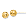 14k Yellow Gold Polished Faceted Ball Earrings 8mm