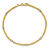 14k Two-tone Gold Bead Station Bracelet 7.5in