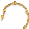 14k Yellow Gold Two Strand Bracelet with Diamond-cut Beads