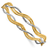 14k Two-tone Gold Italian Braided Bangle Bracelet 7in