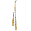 14k Yellow Gold Two Tassel Necklace with Beads