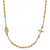 14k Yellow Gold Rosary Sideways Cross Necklace
