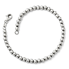 14k White Gold Italian Diamond-cut Bead Bracelet 7.25in