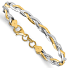14k Two-tone Gold Italian Twist Bracelet 7in