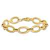 14k Yellow Gold 7.25in Polished Oval Link Bracelet 9mm Thick