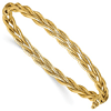 14k Yellow Gold Italian Woven Bangle Bracelet 7in