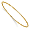14k Yellow Gold Italian Slender Woven Slip-on Bangle Bracelet 8in