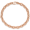 14k Rose Gold Polished and Textured Oval Link Bracelet 7.5in
