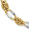 14k Yellow Gold Hercules Knot Link Bracelet with Rhodium Plating 7.5in