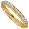 14k Two-tone Gold Stretch Wrap Mesh Bracelet