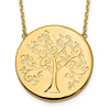 14k Yellow Gold Round Tree of Life Necklace
