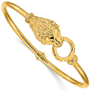 14k Yellow Gold Lion's Head Bangle Bracelet 6.75in