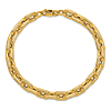 14k Yellow Gold Polished and Textured Fancy Cable Link Bracelet 7.5in