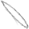 14k White Gold Diamond-cut Twisted Bangle Bracelet with Hinge 7.5in