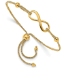 14k Yellow Gold Infinity Symbol Adjustable Spiga Bracelet