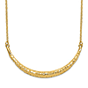 14k Yellow Gold Curved Diamond-cut Bar Necklace