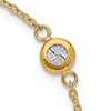 14k Two-tone Gold Five Station Bezel Bracelet 7.5in