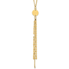 14k Yellow Gold Disc and Tassel Necklace 20in