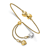 14k Two-Tone Gold Nestled Hearts Bolo Bracelet