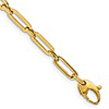 14k Yellow Gold Italian Flat Oval Link Bracelet 7.5in
