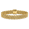 14k Yellow Gold Italian Wide Panther Link Bracelet 7.5in