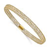 14k Two-tone Gold Stretch Bangle Bracelet
