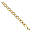 14k Yellow Gold Oval Link Bracelet Polished and Brushed Finish 7.75in