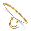14k Yellow Gold Italian Diamond-cut Bead Bolo Bracelet