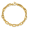 14k Yellow Gold Italian Mixed Rectangular Link Bracelet 7.5in