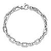 14k White Gold Italian Polished Chain Link Bracelet 7.5in
