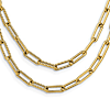 14k Yellow Gold Double-Layer Paper Clip Link Necklace