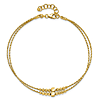 14k Yellow Gold Beaded 2-Strand Bracelet 7in