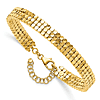 14k Yellow Gold Mirror Three Row Cuff Bangle Bracelet